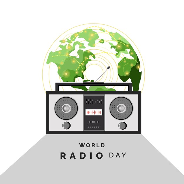 Illustrazione vettoriale della giornata mondiale della radio