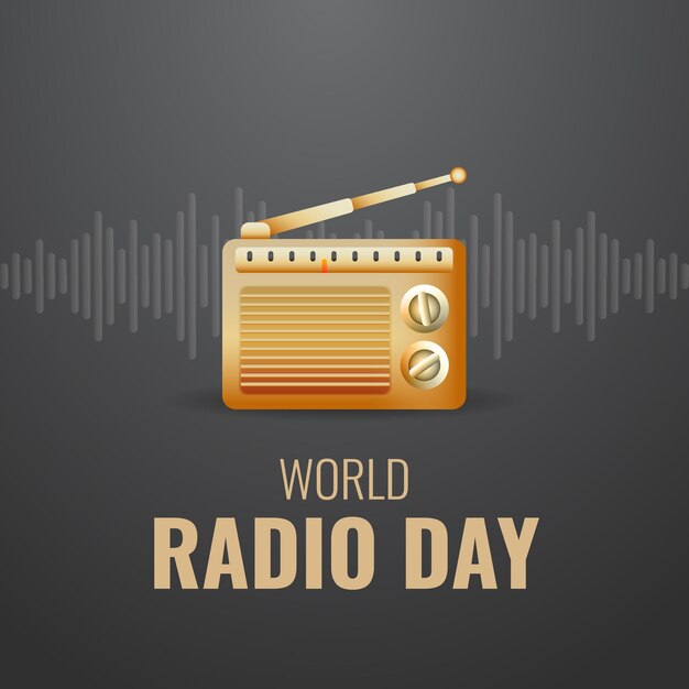 world radio day vector illustration