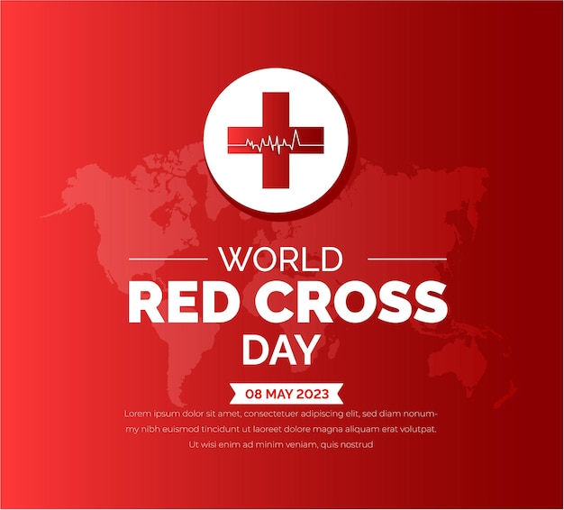 Vector world red cross day background or banner design template celebrated in 8 may