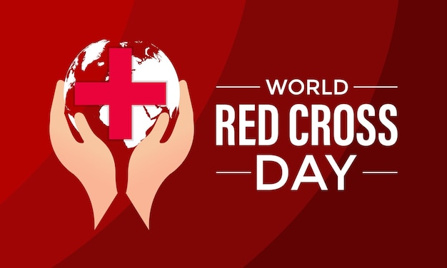 Vettore modello della giornata mondiale della croce rossa celebrata l'8 maggio poster flyer e background design