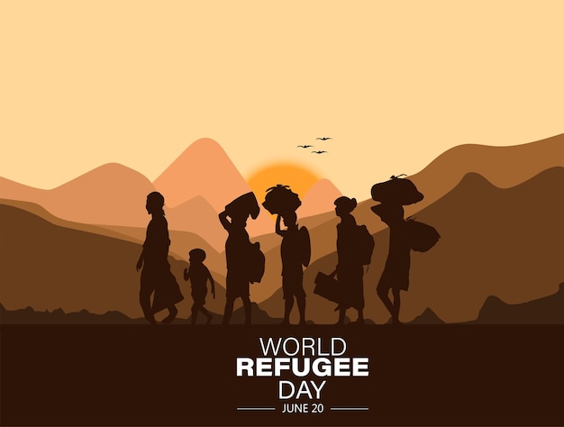 World Refugee Day. 20 June-vector. International immigration day concept background. Refugee day.