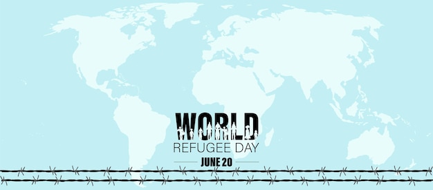 Giornata mondiale del rifugiato concetto di evento sociale 20 giugnovettore sfondo del concetto di immigrazione internazionale