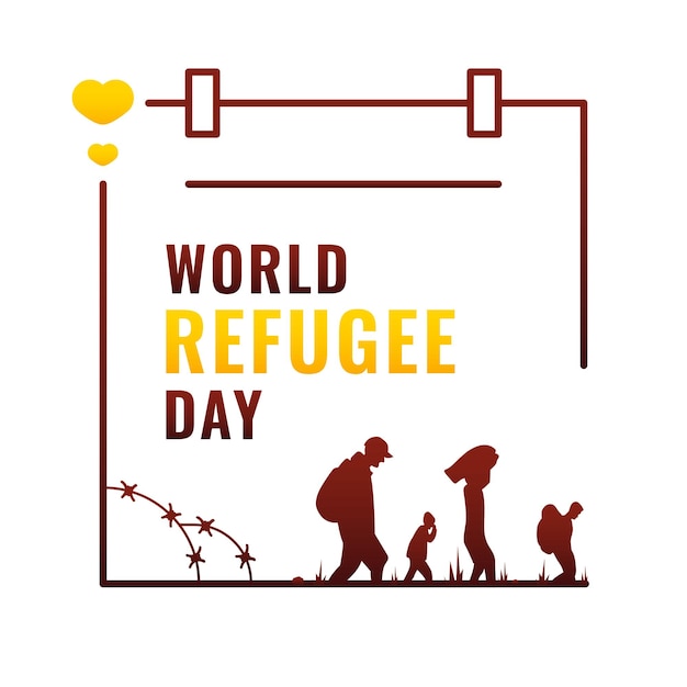 Vector world refugee day design background for international moment