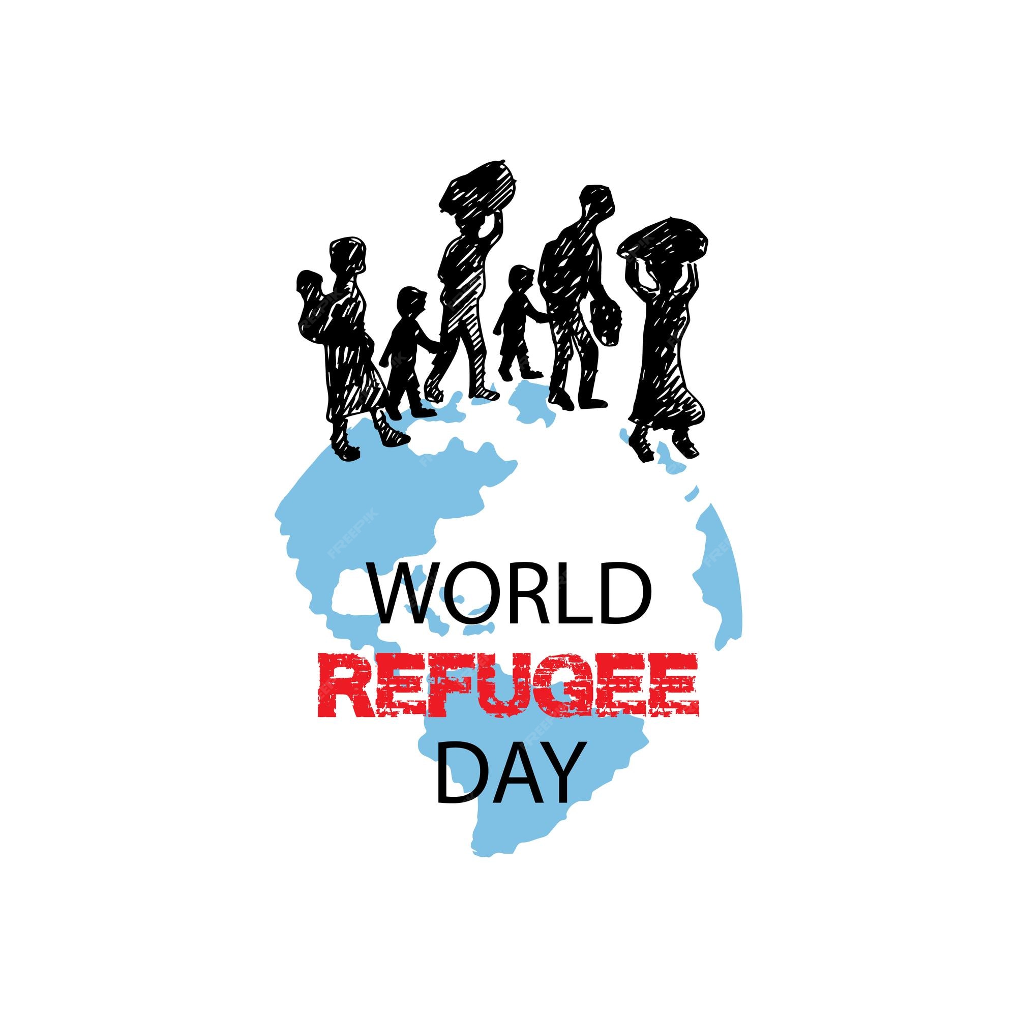 Premium Vector World Refugee Day poster design