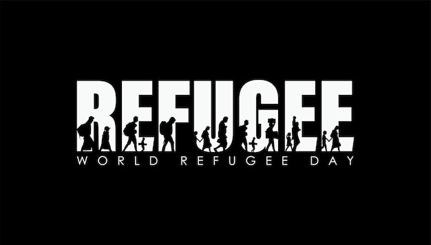 Vector world refugee day vector illustration.