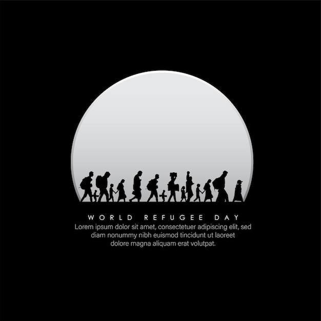 Vector world refugee day vector illustration.