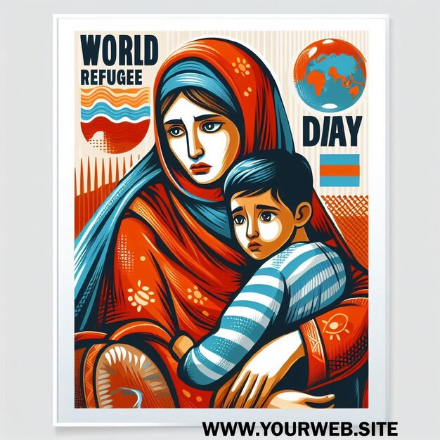 Vector world refugee day