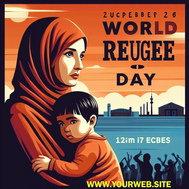 Vector world refugee day