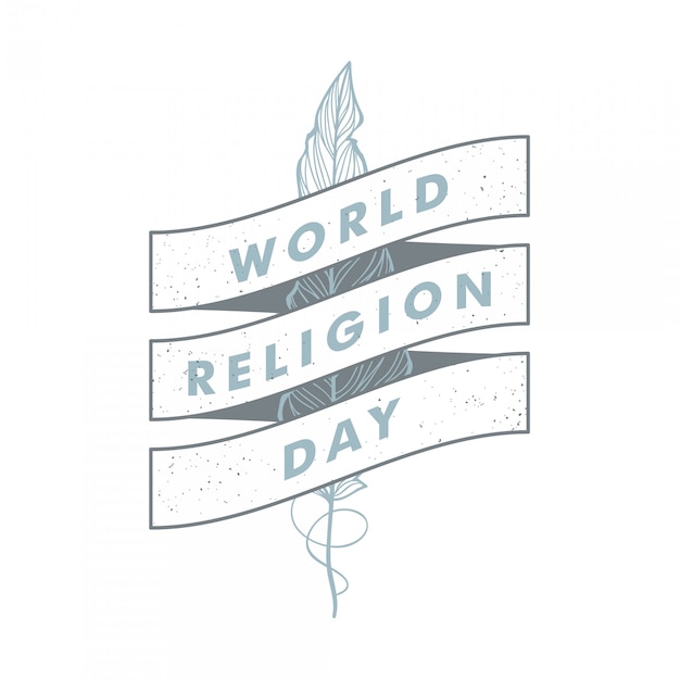 World religion day vintage vector