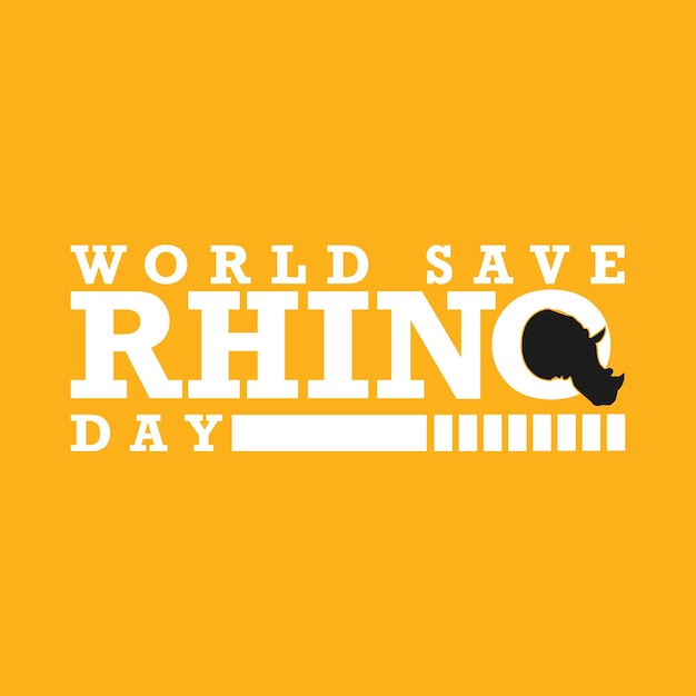 World Rhino Day Poster Red de neushoorn typografie vector