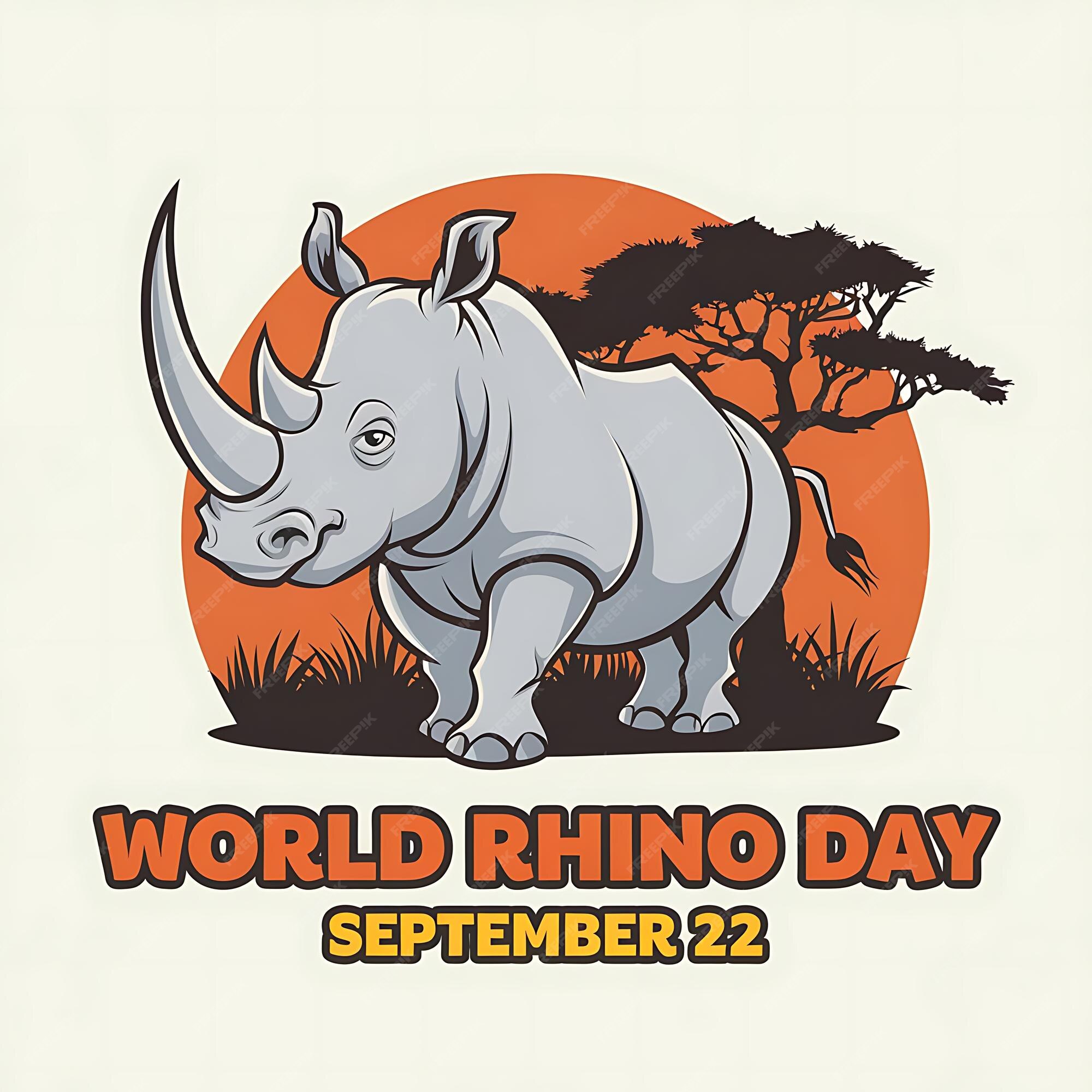 World Rhino Day Vector Image Illustration Premium AIgenerated vector