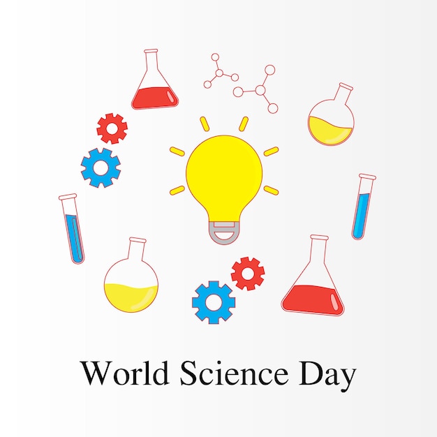 Vector world science day