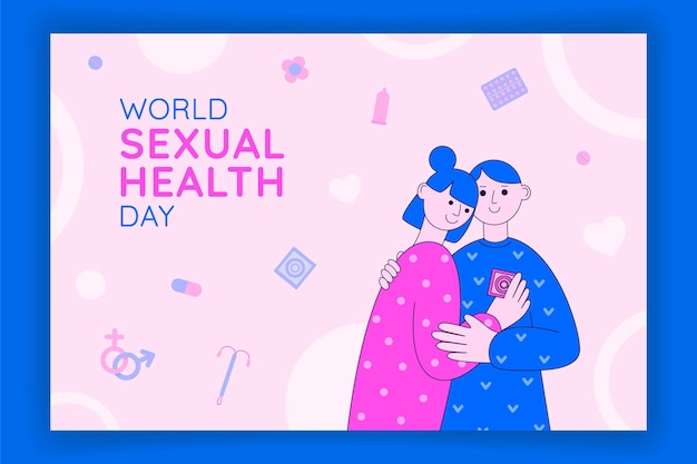 World sexual health day illustration with couple