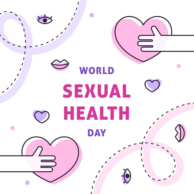 World sexual health day with hearts