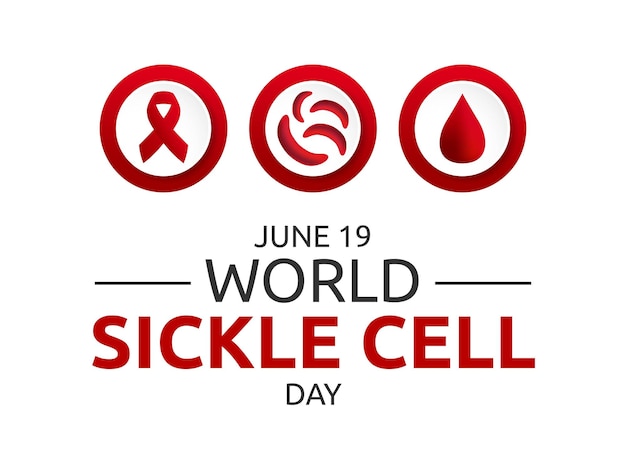 World Sickle Cell day observed illustration on June 19th worldwide Sickle blood Cell day design