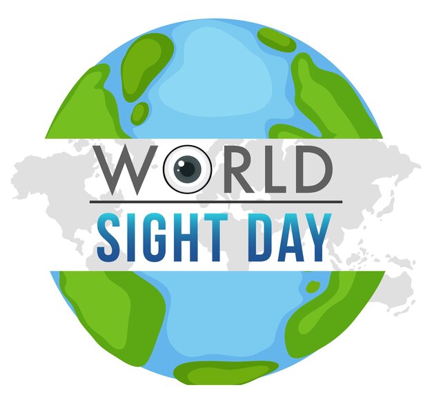 World sight day banner on earth globe