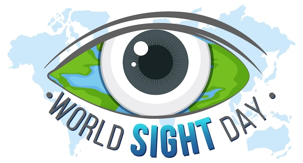 World sight day banner met oog op wereldkaart