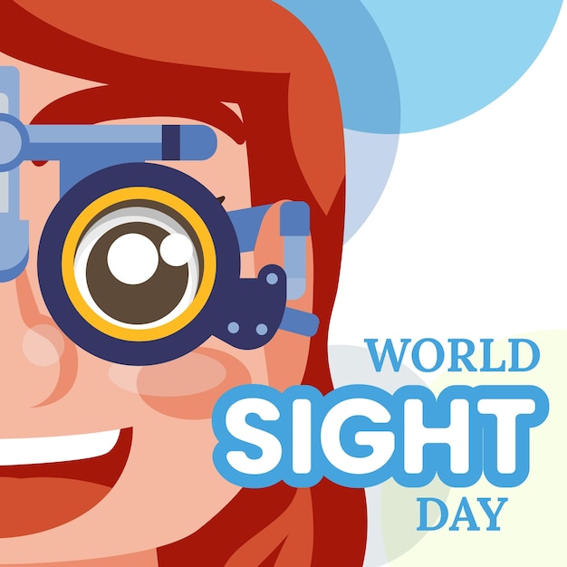 World Sight Day Concept Flat Cartoon Illustration