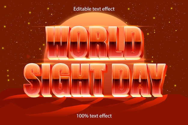 World sight day editable text effect retro style