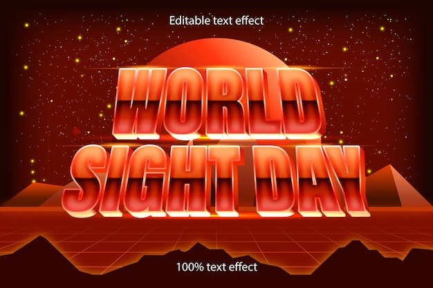 World sight day editable text effect retro style