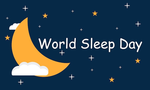 World Sleep Day Gezond leven vector sjabloon voor banner kaart poster achtergrond