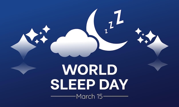 세계 수면의 날 (World Sleep Day) 은 매년 3 월 15 일에 기념되는 의료 건강 인식 터 배너 플라이어 포스터 및 소셜 미디어 템플릿 디자인입니다.