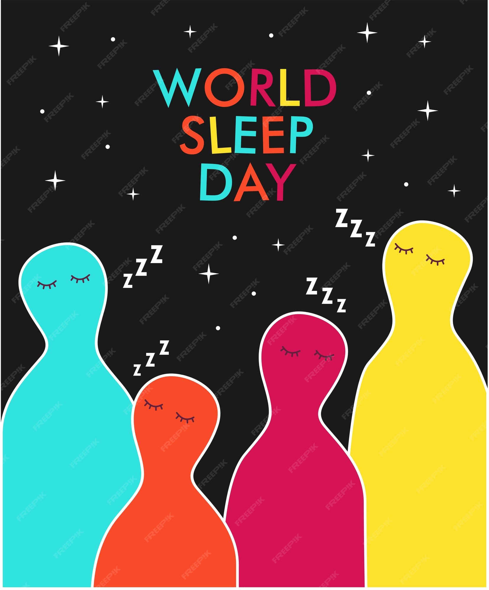 Premium Vector World sleep day poster template vertical