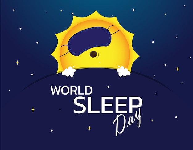 Vector world sleep day vector design illustrationhorizontal bright poster for world sleep day