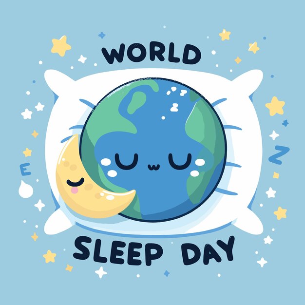 Premium Vector World sleep day vector illustration generated ai