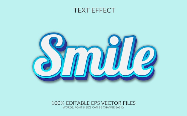 Modello di effetto testo eps vettoriale completamente modificabile per la giornata mondiale del sorriso 3d