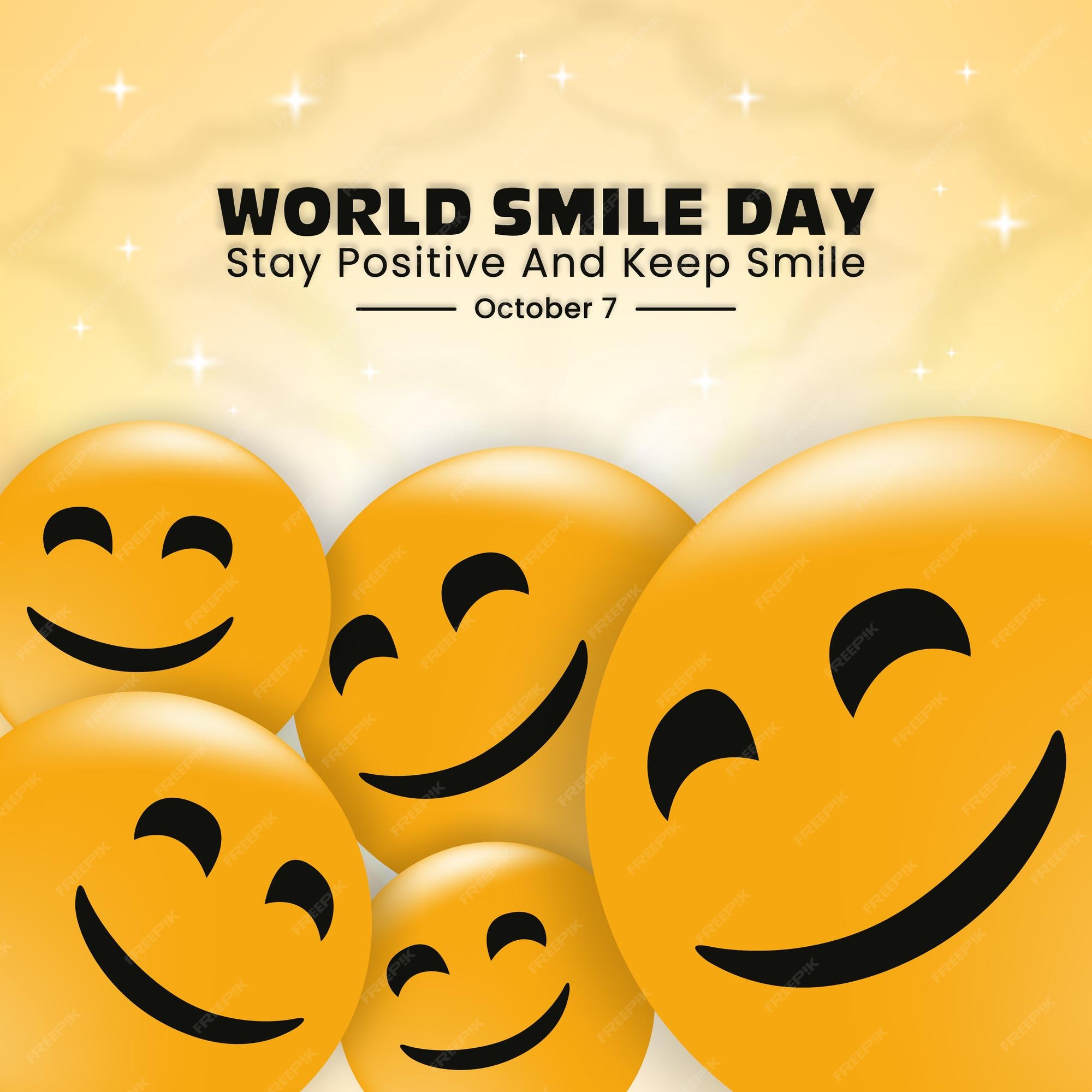 Premium Vector World smile day background with smiling faces