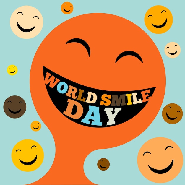 Vector world smile day celebration