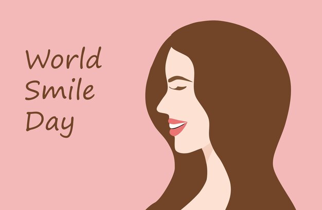 world smile day concept, woman smiling vector illustration