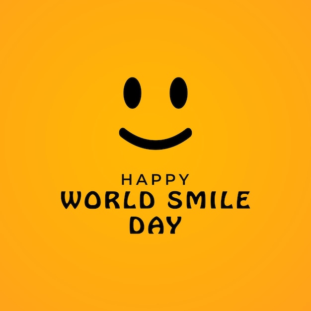 World smile day design template vector illustration greeting design Isolated on yellow background