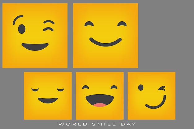 World smile day emoji design Free Vector