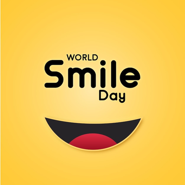 Post sui social media sullo sfondo della celebrazione dell'evento della giornata mondiale del sorriso