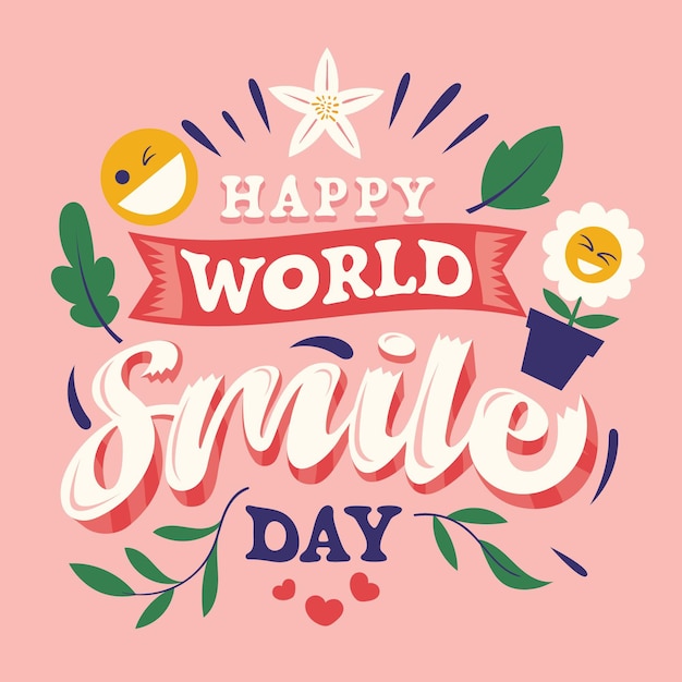 Lettering giornata mondiale del sorriso