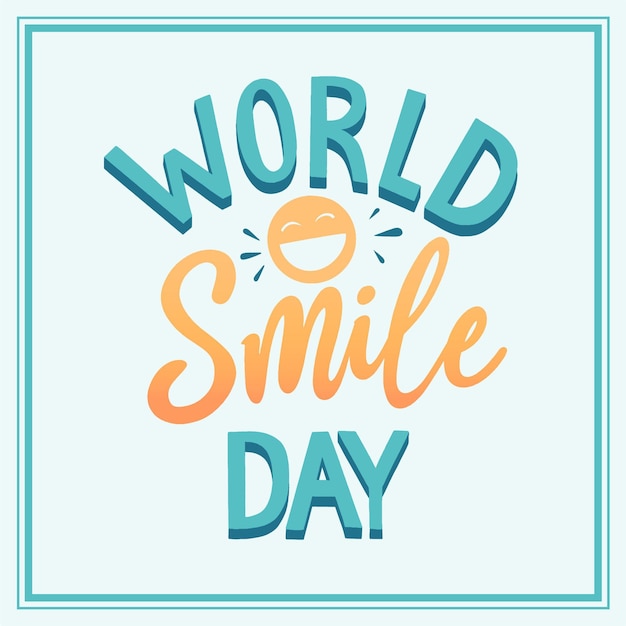 Vector world smile day lettering