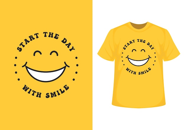 Design della t-shirt tipografica alla moda per la giornata mondiale del sorriso