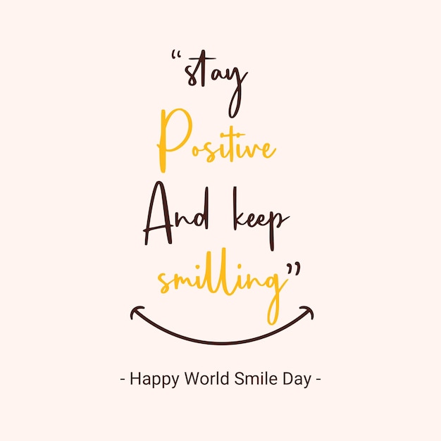 Premium Vector | World smile day quote ilustration