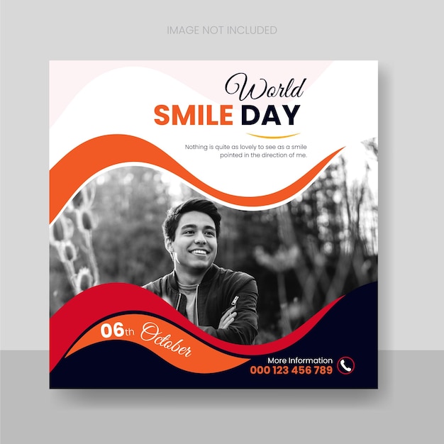 World smile day social media post design template