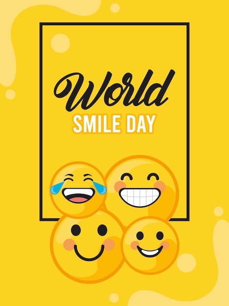 World smile day square frame