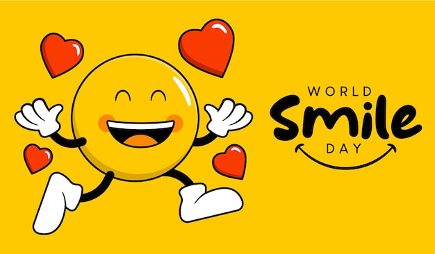 World Smile Day vector concept cartoon illustration