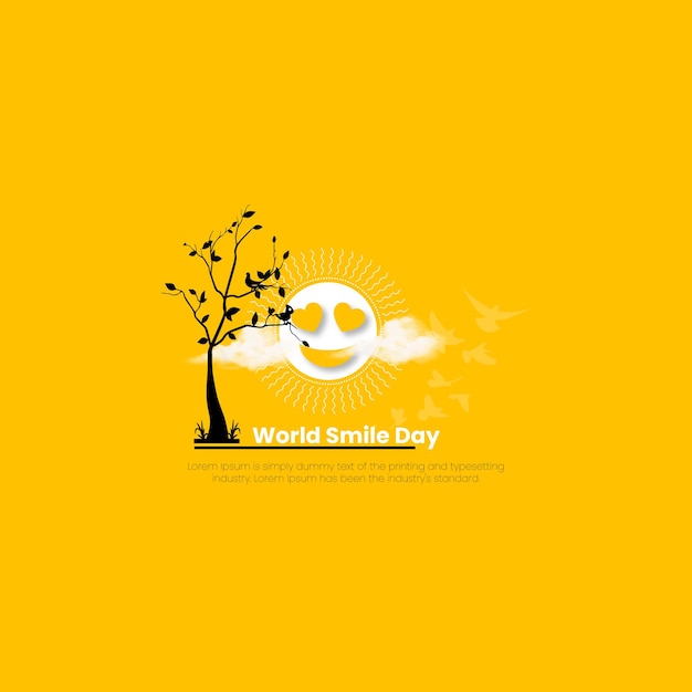 World smile day vector template design illustration, creative ads.