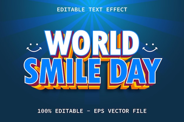 World Smile Day With Modern Layered Style Editable Text Effect