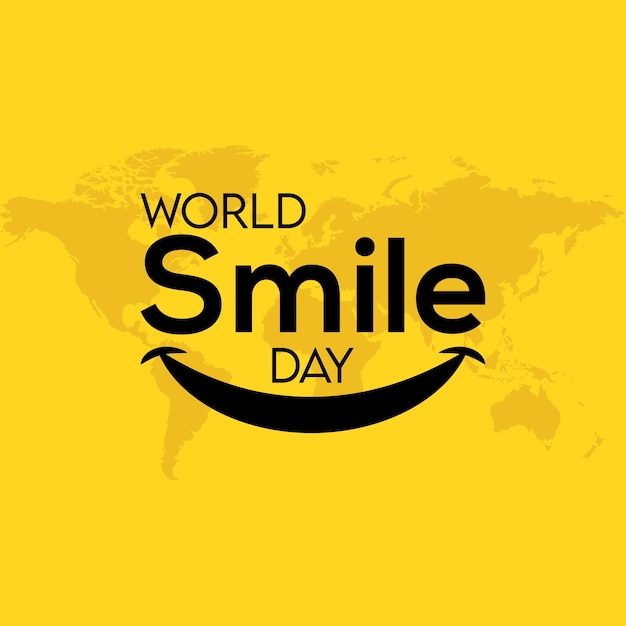 Vector world smile day yellow background in vector