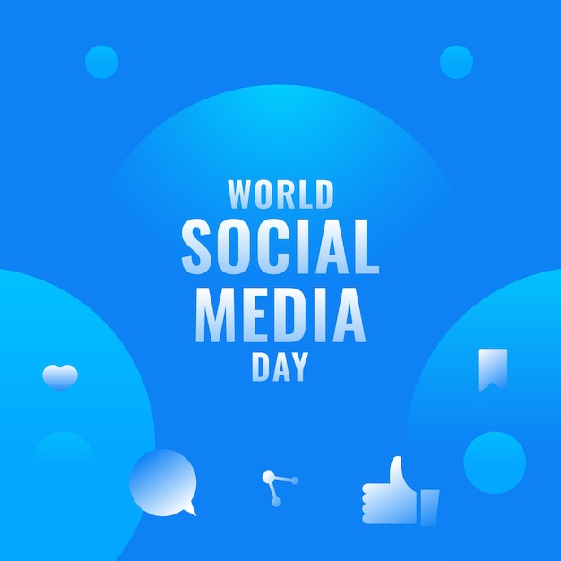 国際的な瞬間のための世界のソーシャルメディアの日のデザインの背景