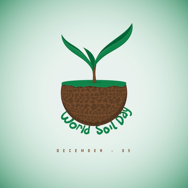 World soil day campaign template design with green leaves and soil design