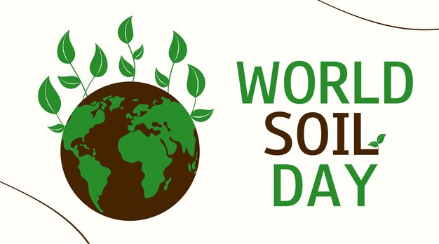 Всемирный день почвы 5 декабря Зеленая планета Земля Горизонтальный баннер Векторная иллюстрация