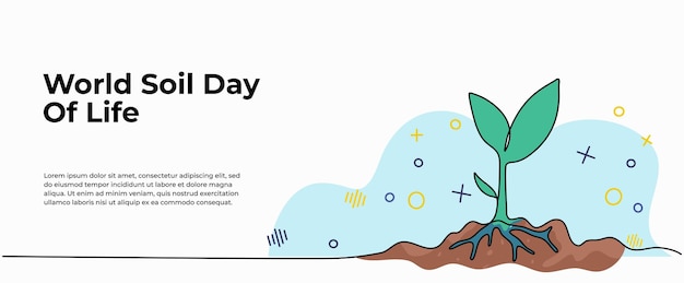 World Soil Day Of Life vector illustration Modern flat in continuous line style